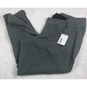 Sonoma Over the Belly Utility Jogger Maternity Pants Zip Hem Gray Size Large NEW